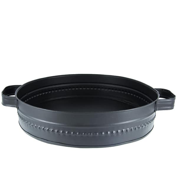 سینی گالوانیزه مدل دو دسته گرد سایز ۵۵ (رنگ مشکی)